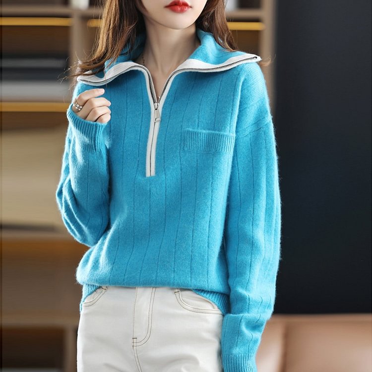 Casual Plain Long Sleeve Sweater