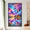 D&eacute;cor de coucher de soleil kit de peinture diamant&eacute;e 5d &agrave; perceuse compl&egrave;te faite maison 40x70cm