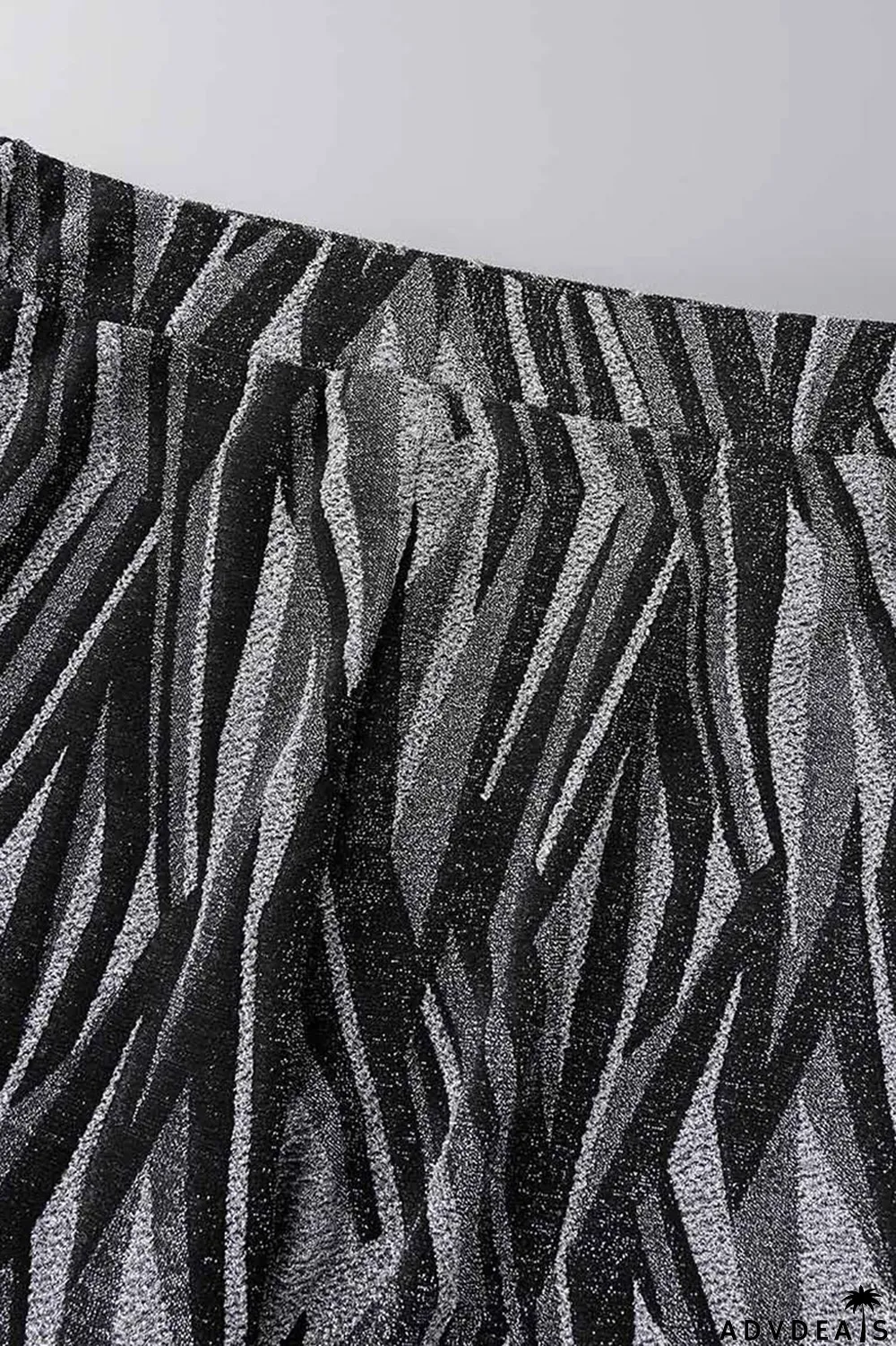 Black Sexy Print Bandage Patchwork V Neck Long Sleeve Two Pieces