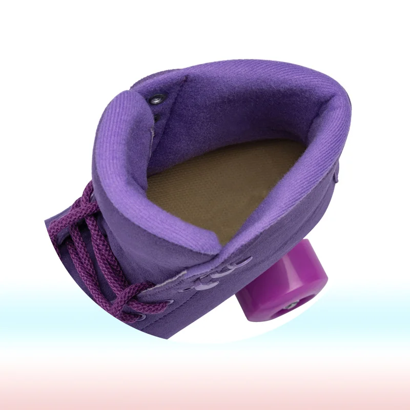 Purple Suede Leather Roller Skates