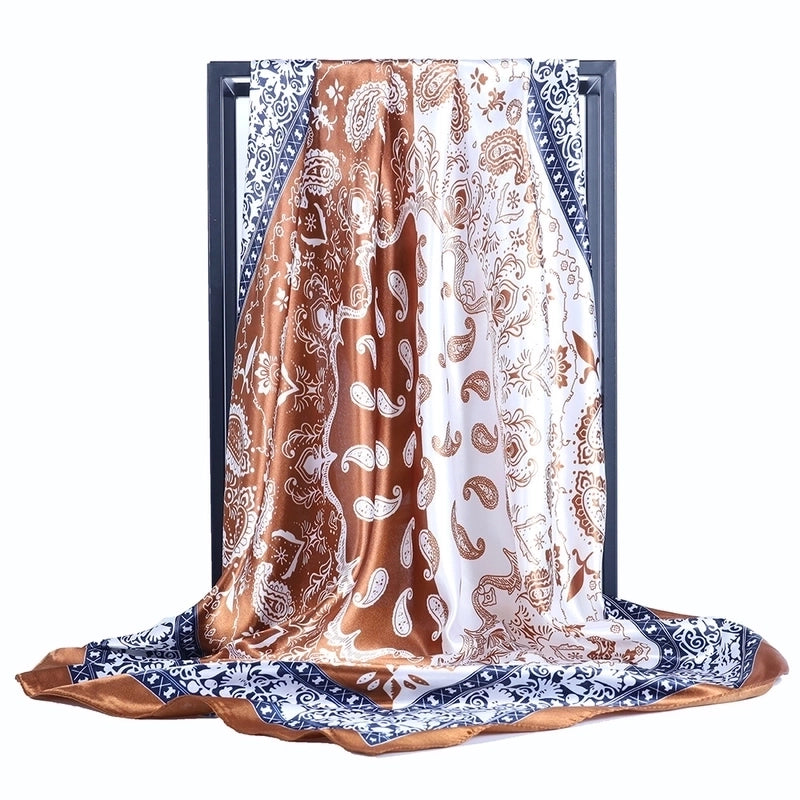 Women’s Minimalist Flower Satin Printing Scarves & Gloves