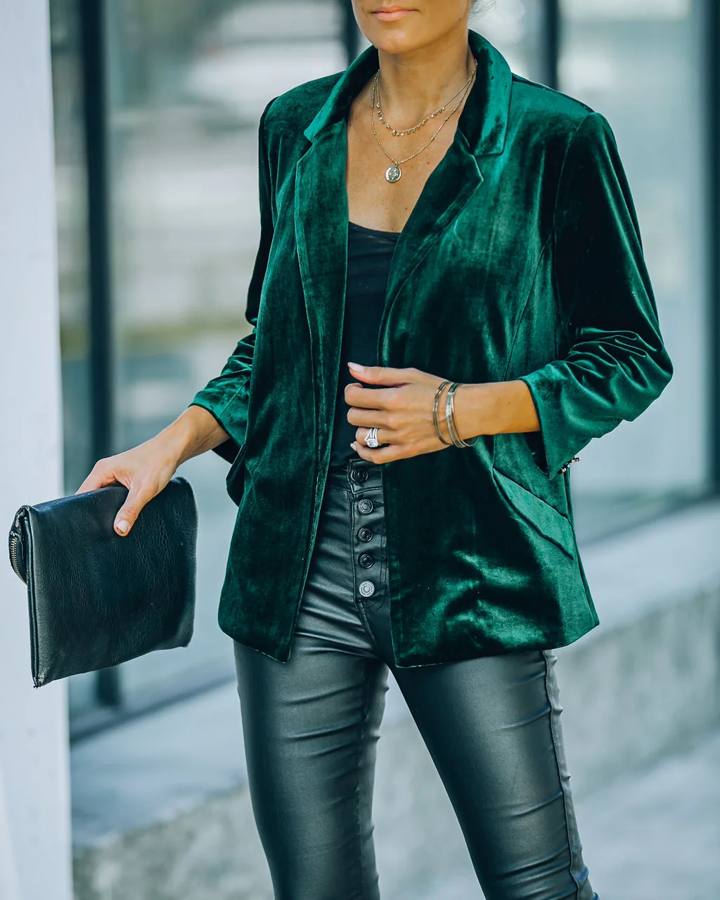 Slim long sleeve gold velvet suit