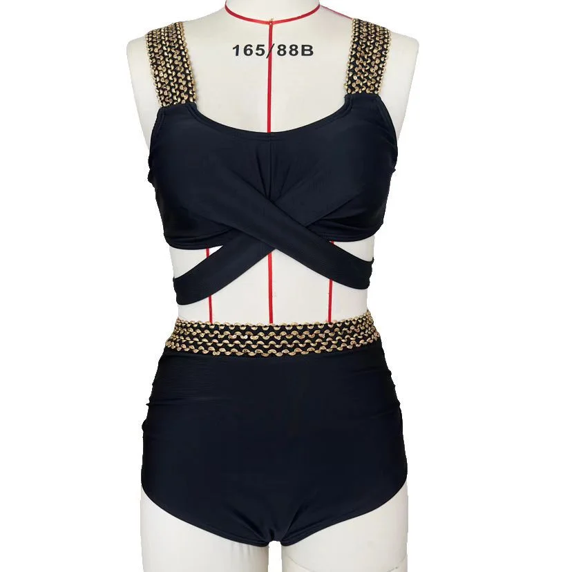 Uveng Uveng New Split Solid Color Swimsuit Female Bikini Triangle Sexy Slim Tall Waist Swimsuit