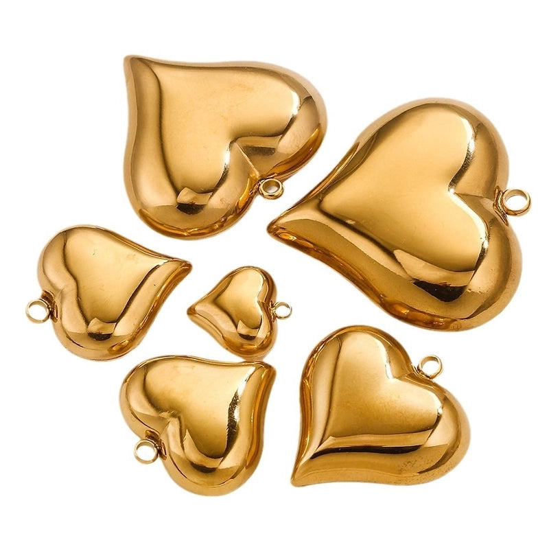 1 Piece 15*15mm Titanium Steel Heart Shape Pendant Jewelry Accessories