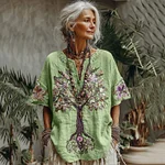Women's Tree Of Life Floral Art Comfy Shirt - Image 3