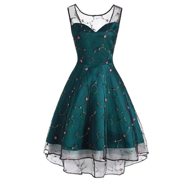 Embroidered Flowers Steampunk dress