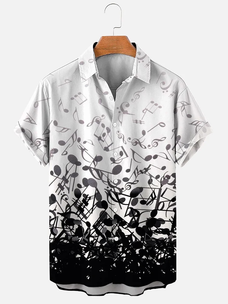 Men's Music Print Hawaiian Shirt