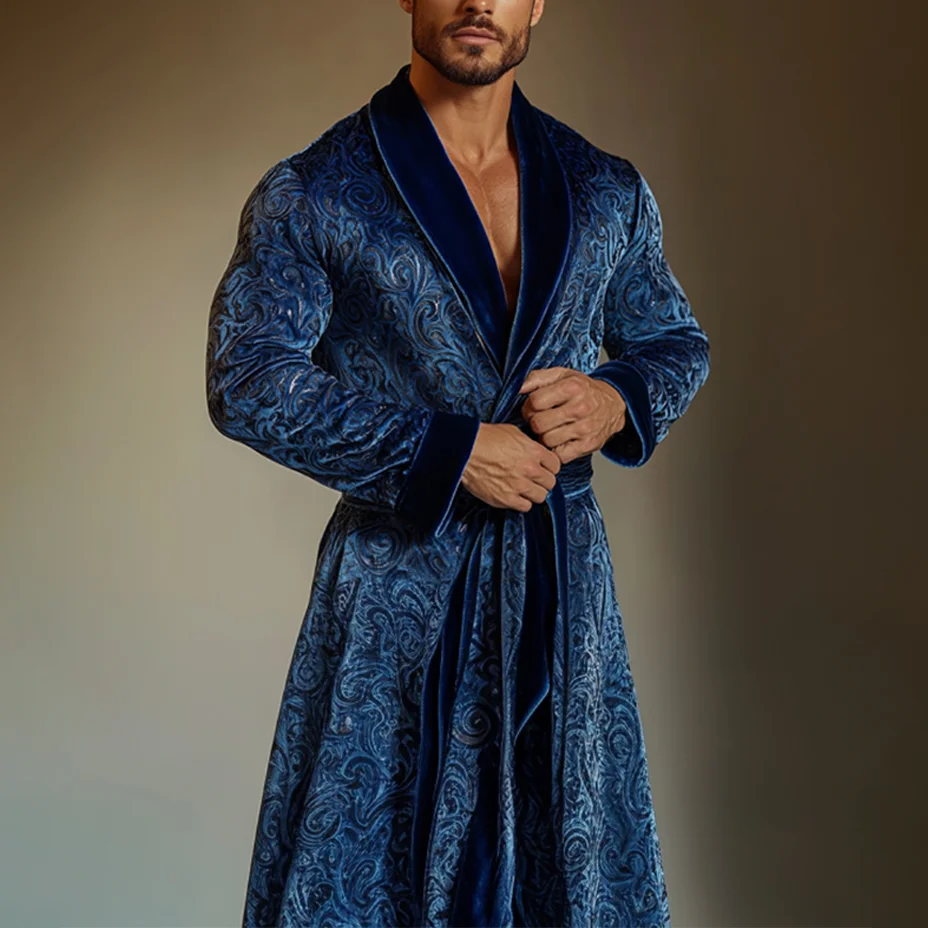 Men's Flannel Court Art Robe Pajamas-inspireuse