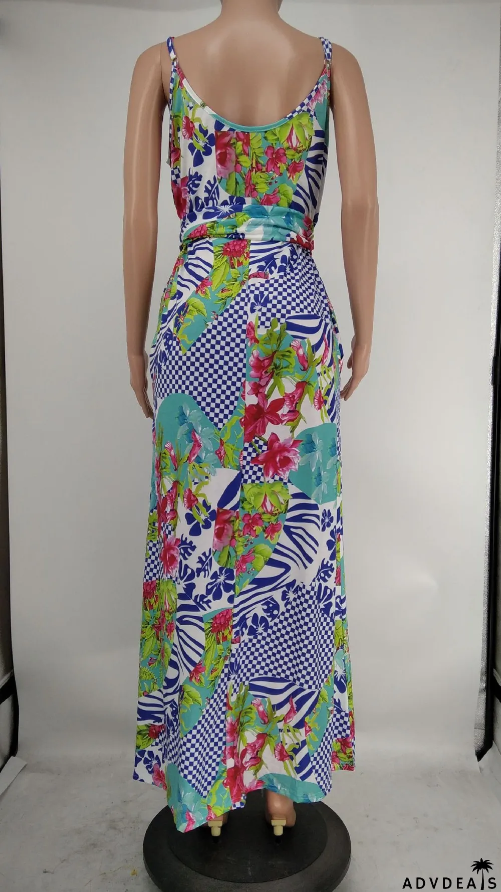 Tie-Dye Colorful Print Sling Loose Dress