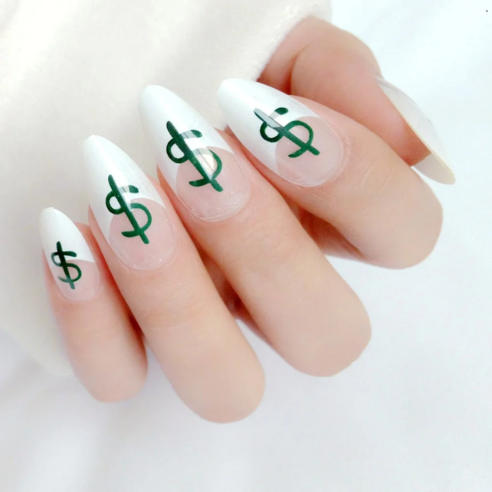 Dream Catcher Short Stiletto False Nails With Design Press On Artificial Fake Nails Tips DIY Full Cover Manicure Tool-Nail Inspo