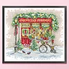 >SALE<Embroidery Eco-cotton Thread 14CT Printed Xmas Window Cross Stitch 34x30cm