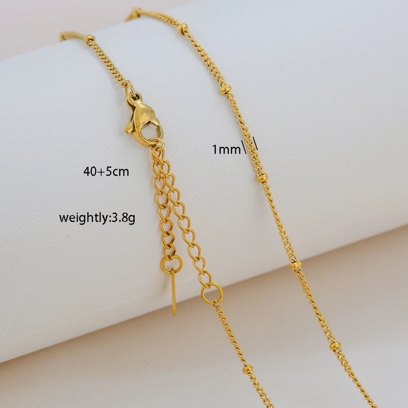 Basic Minimalist Solid Color 304 Stainless Steel 18K Gold Plated Necklace