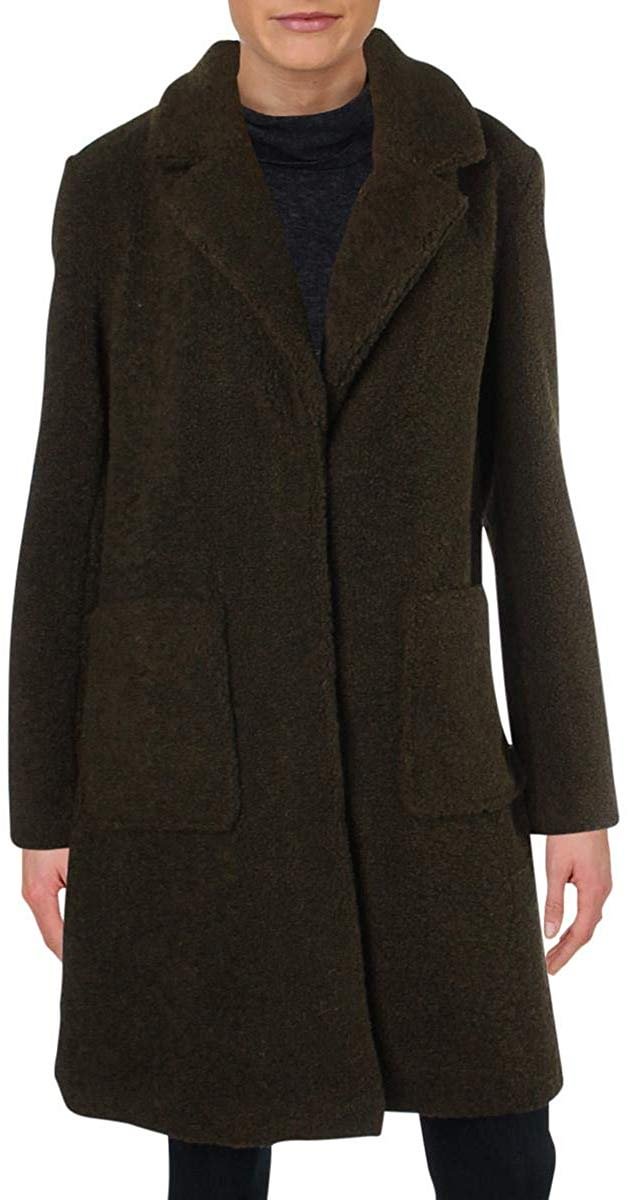 French Connection Women's 3/4 Faux Shearling Coat