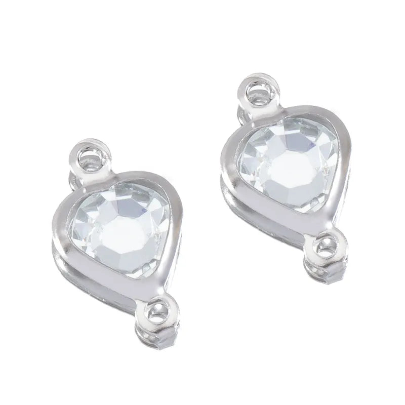 10 PCS/Package 6.5*11.5mm 304 Stainless Steel Zircon Square Pendant Jewelry Accessories