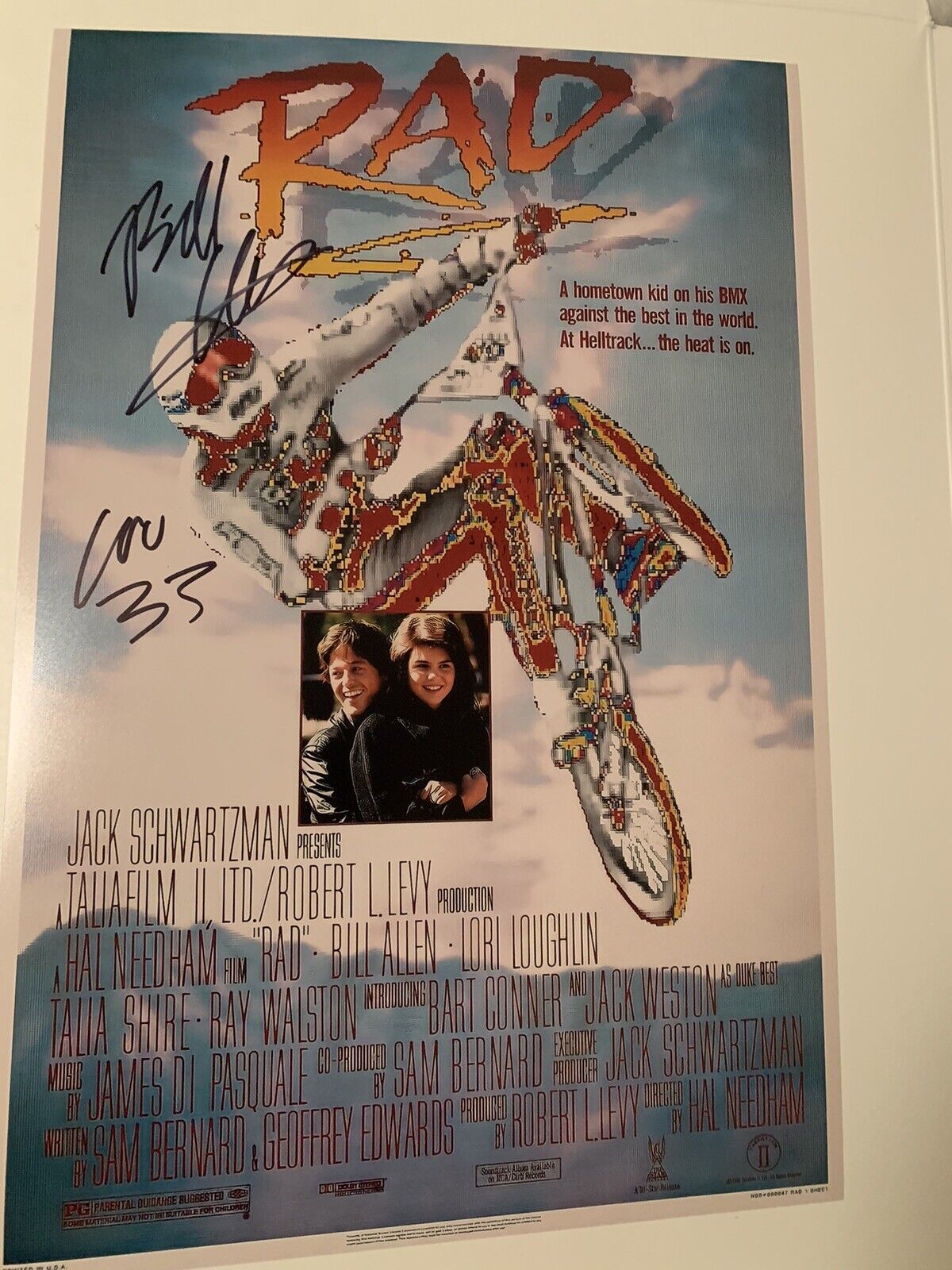 bill allen signed Rad Movie Poster Photo Poster painting 12x18