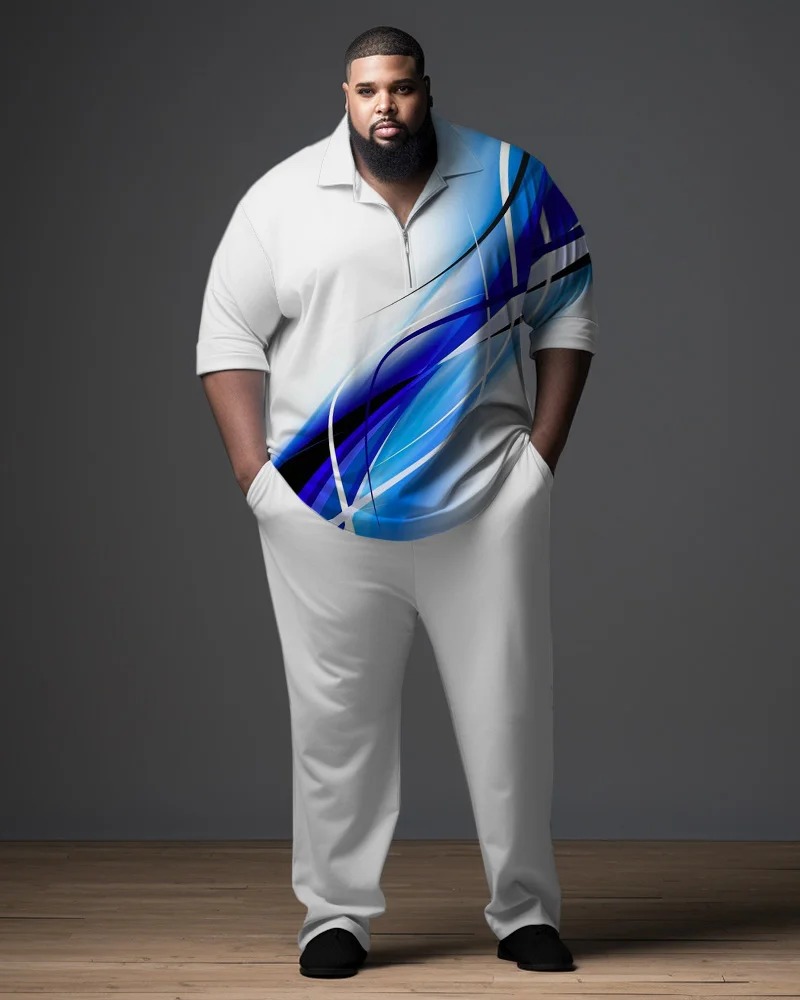 Two-piece set for big and tall men to gym