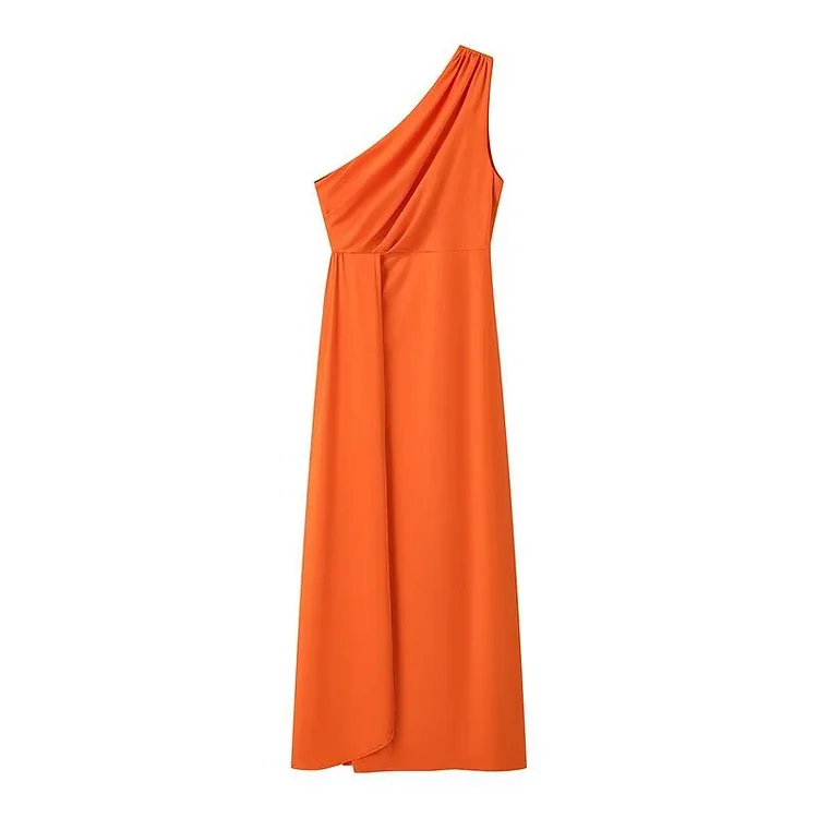 One-shoulder Knitted Dress