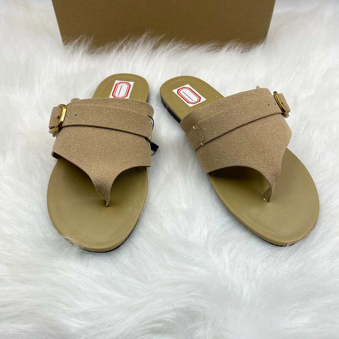 Breakj Breakj Home 2025 New Word-Word Sandals Women's New Large-Size Loose Cake Soles Casual Toe Shoes