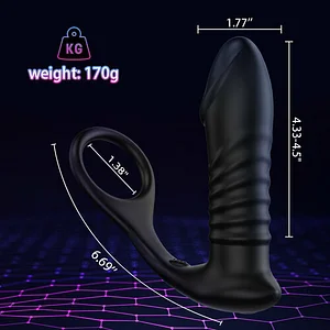 10 Thrilling Vibration 3 Thrusting Silicone Remote Control Cock Ring Anal Vibrator