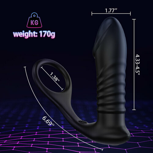 10 Thrilling Vibration 3 Thrusting Silicone Remote Control Cock Ring Anal Vibrator
