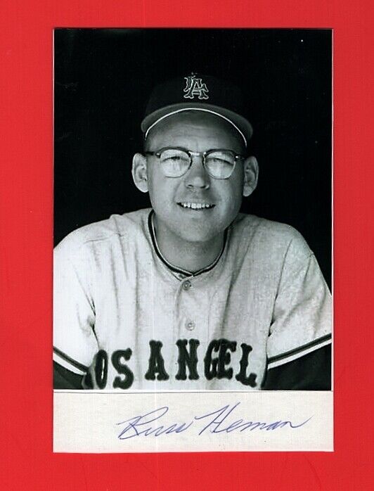 1961 RUSS HEMAN-LA ANGELS 4X6 AUTOGRAPHED CUT W/GLOSSY ROOKIE Photo Poster painting