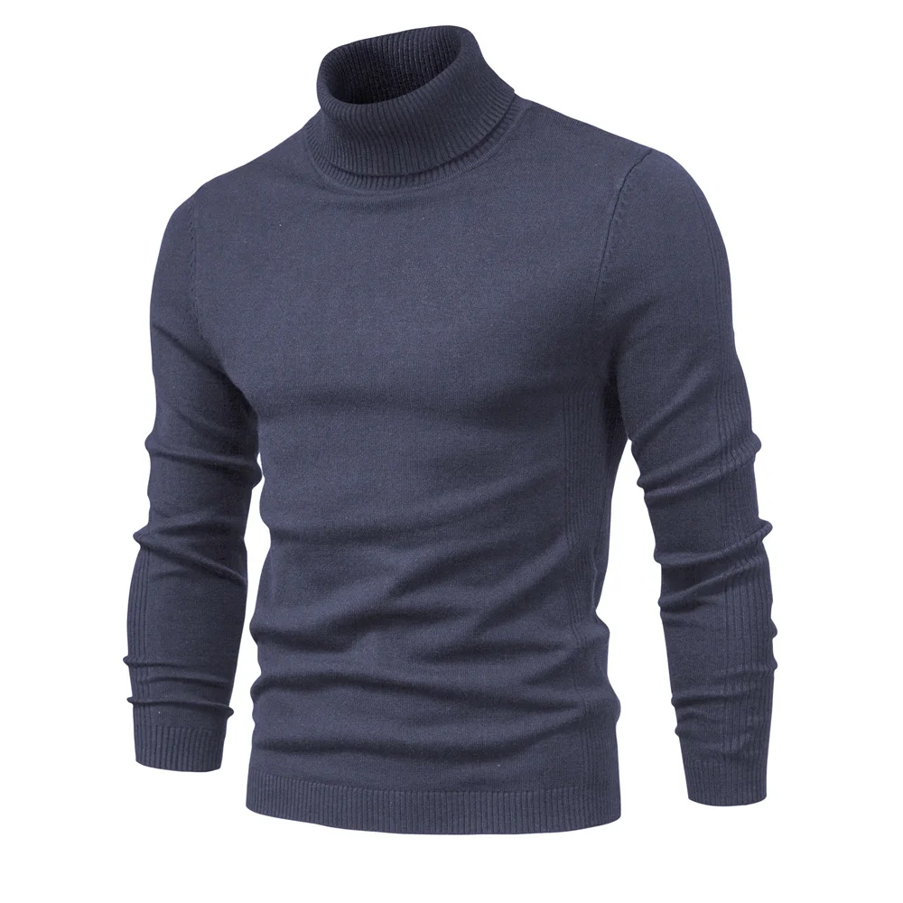 Men's Casual Solid Color Turtleneck Sweater