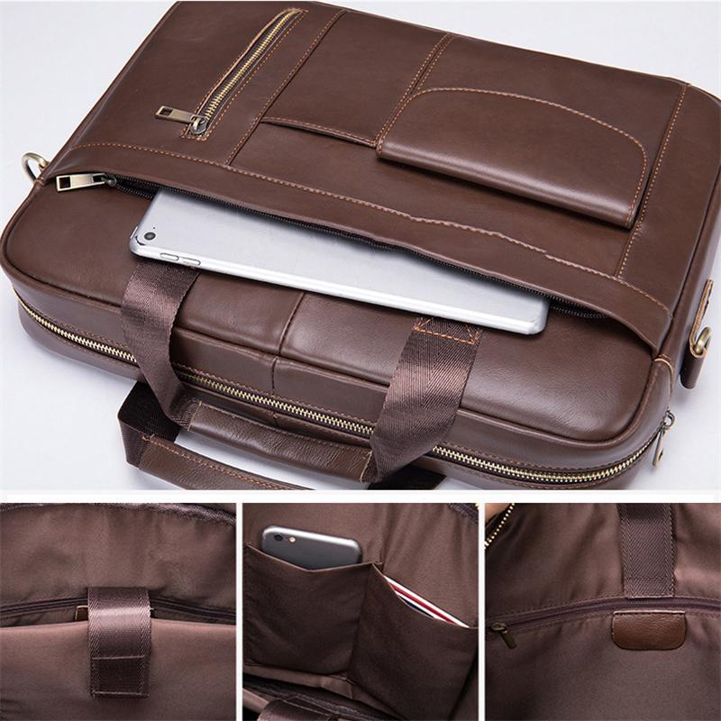 Multi-Pocket Dual Handled Top Detachable Sling Strap 15.6 Inch Laptop Bag