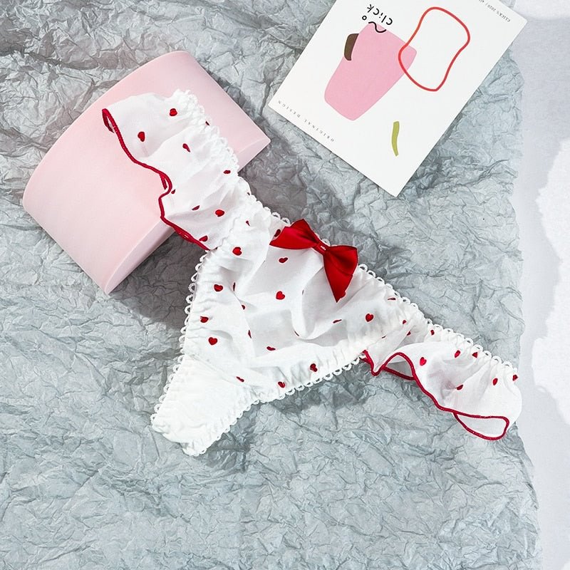 Cute Sexy Women's Underpants Love Gilding G-String Panties New Low-Rise Underwear Female Sweet Bow Thong Intimate Lingerie