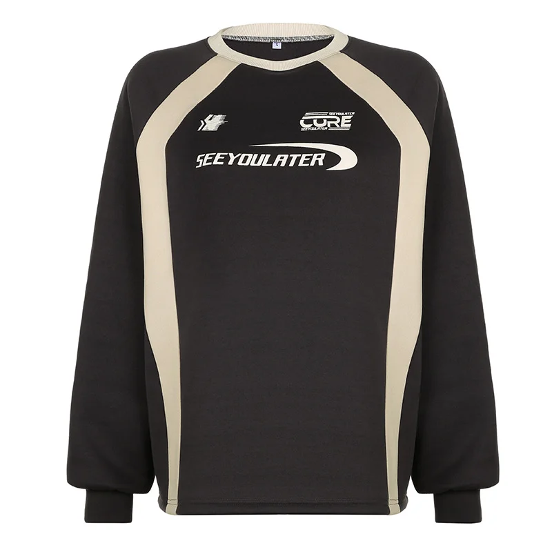 Ueong Sports Style Color Letter Printed Long-Sleeved T-Shirt Loose Medium-And Long-Sleeved Casual Long-Sleeved Sweaters In Spring / Summer 2024