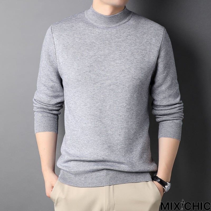 Solid Color Half Turtleneck Men's Sweater