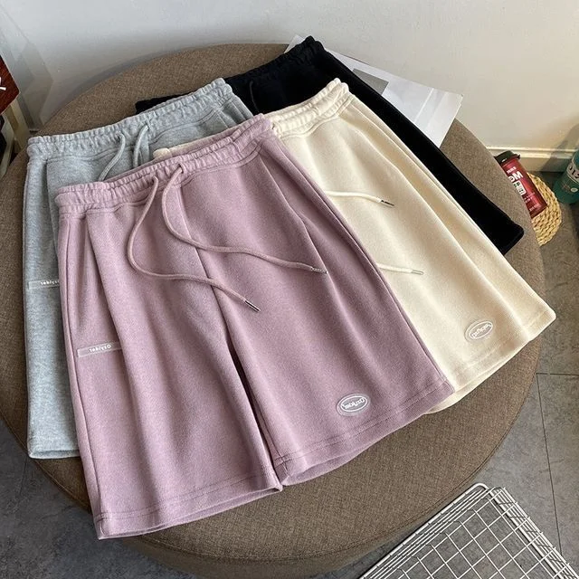 Waist Drawstring Lettering Shorts