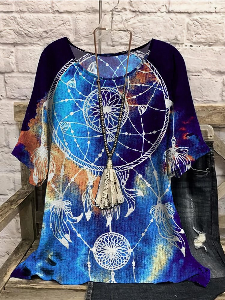 Women Short Sleeve Scoop Neck Printed Colorblock Women Tops