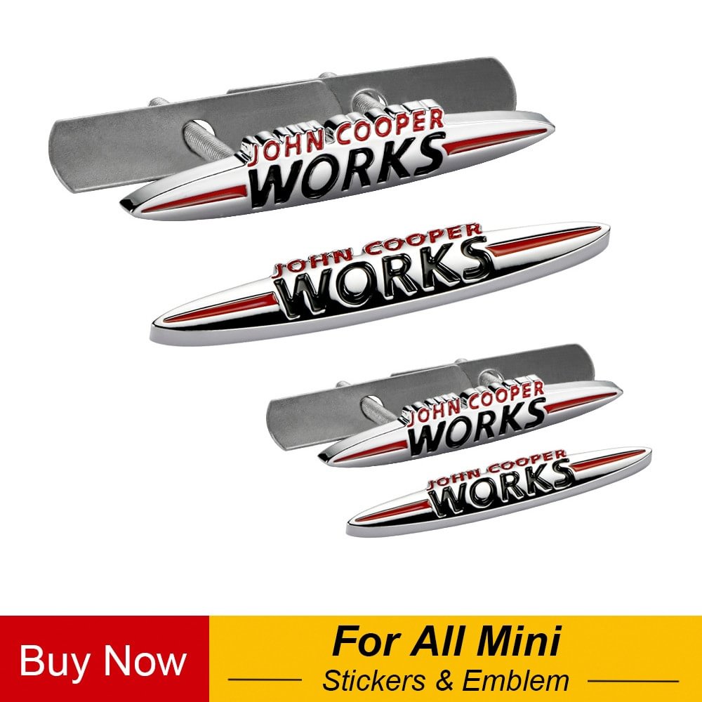 For Mini Cooper John Cooper Works JCW Front Grille Grill Badge Emblem Sticker voiturehub dxncar
