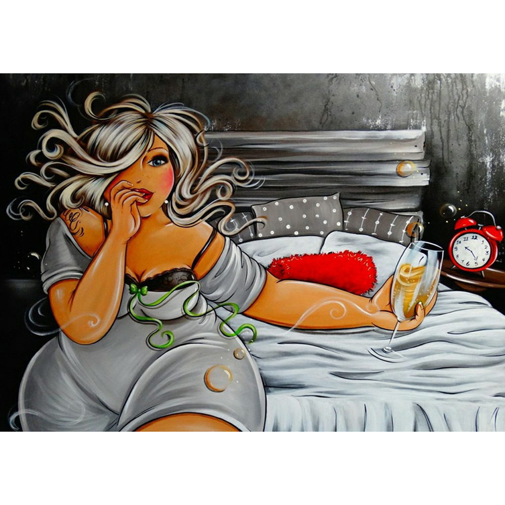 

40*30CM - Happy Girl - Round Drill Diamond Painting, 501 Original