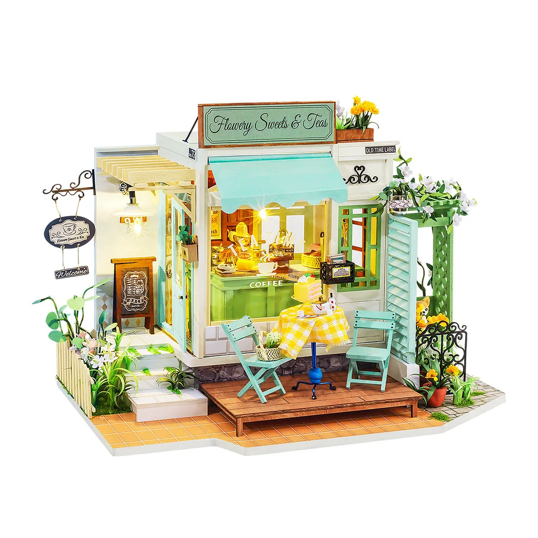 Rolife Flowery Sweets & Teas Miniature Dollhouse Kit DG146