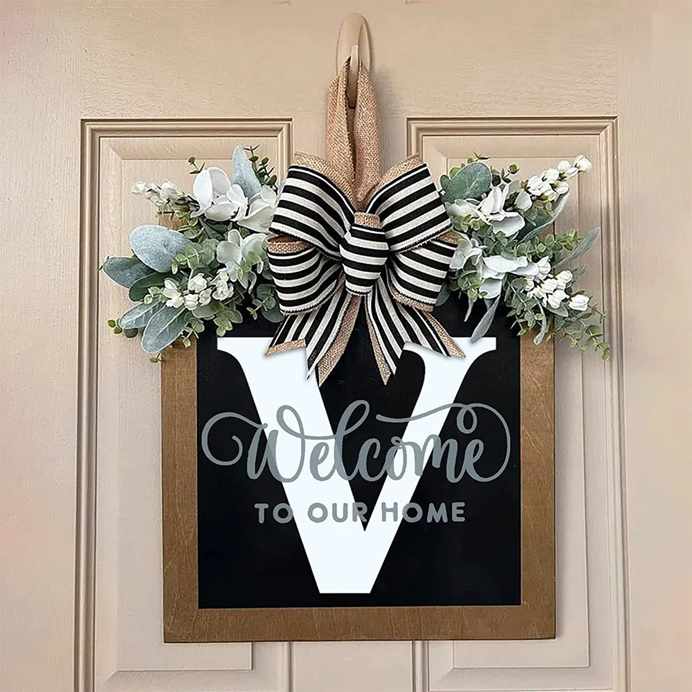 Creative square letters wooden wreath garden wedding decoration