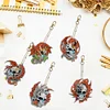 5Pcs DIY Diamond Painting Dragon Keychain