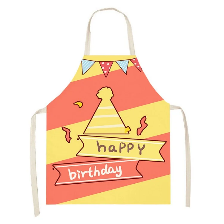 Happy Birthday Waist Apron Adult Children Home Decor Kitchen Cooking Cleaning Tool Antigreasy Tablier Cooking Accessories Baking