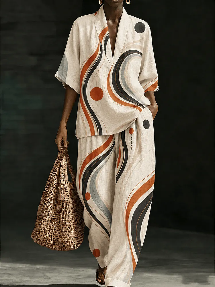 Women&rsquo;s Tribal Geometric Print Two-Piece Set