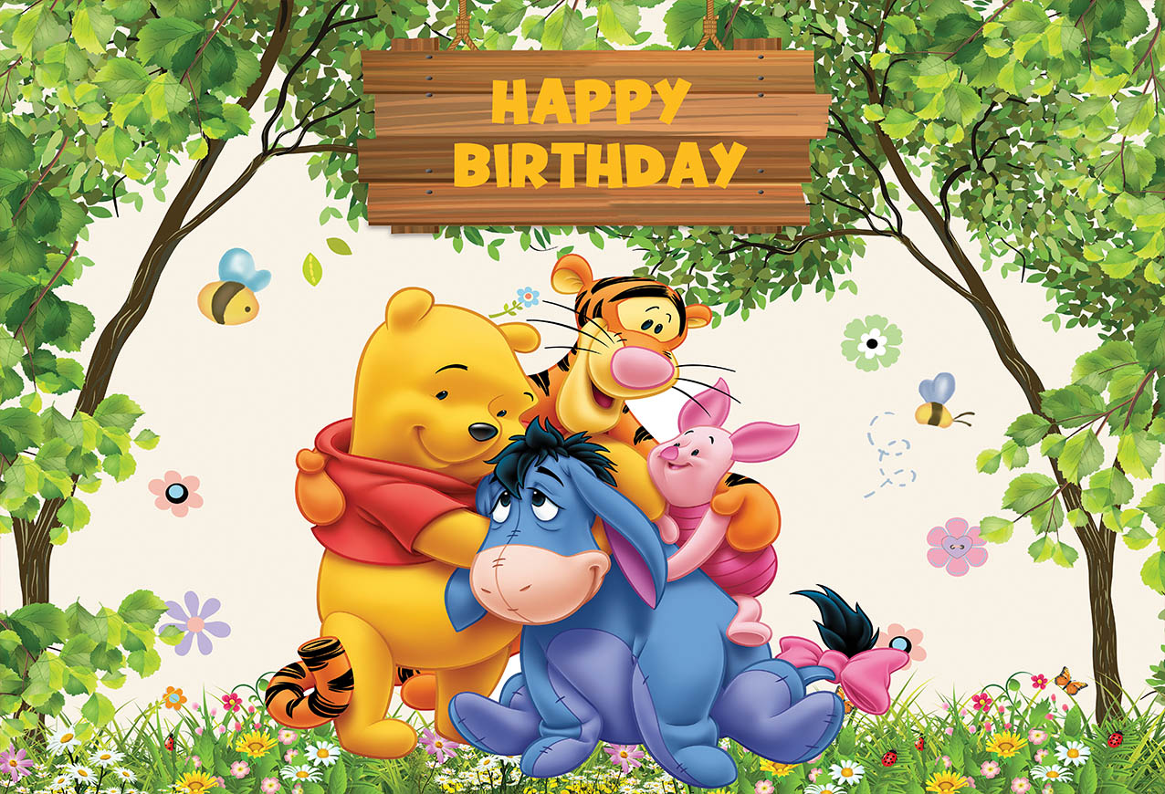 Shop Sale Cartoon Green Forest Animal Friends Reunion Happy Birtday ...