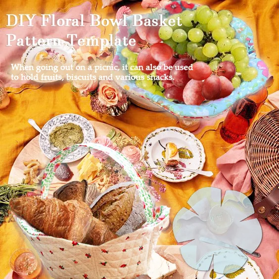 DIY Floral Bowl Basket Template - Include Instructions