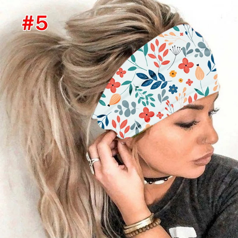 Sdrawing Sdrawing Printed Headwear Women's Headcarripe Sports Headband Fashion Wide-Border Yoga Headbands Breathable Soft Hair