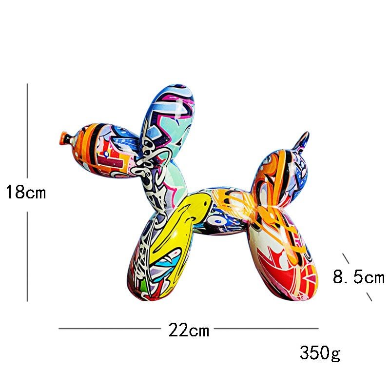 Nordic Modern Figurine Balloon Dog Ornaments Creative Graffiti Resin Crafts Home Living Room TV Cabinet Desktop Decorations