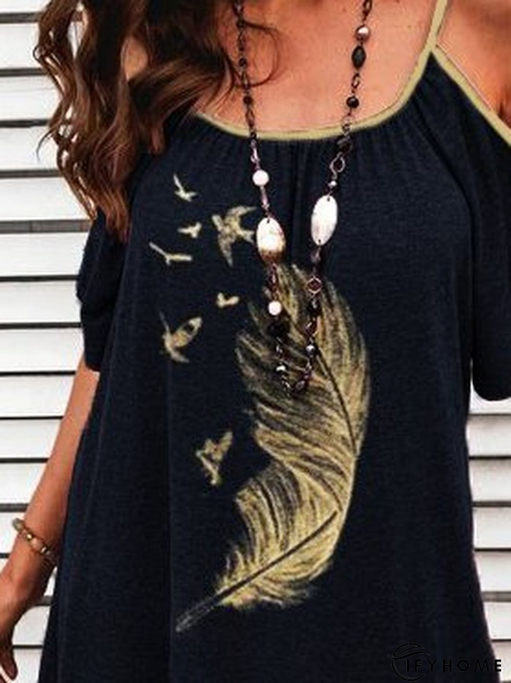 Short Sleeve Square Neck A-Line Sweet Knitting Dress | IFYHOME