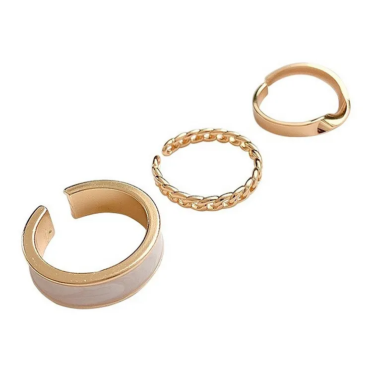 Adjustable Open Ring Set for Women Three Piece Vintage Stack