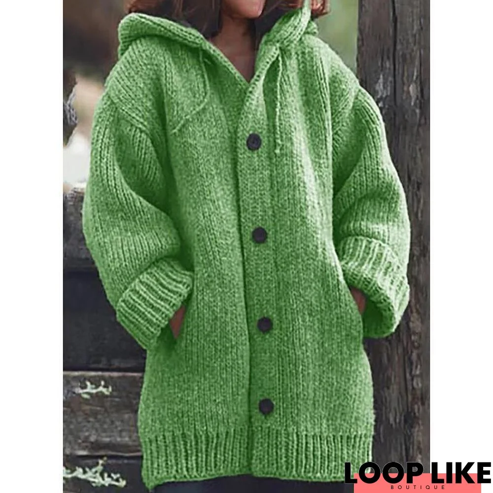 Hooded Plus Size Cardigan Sweater Coats