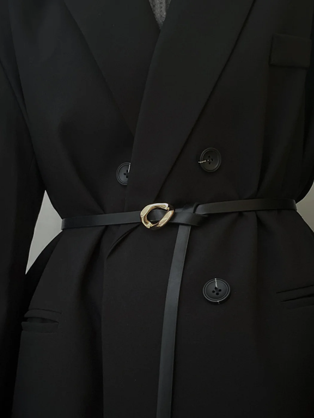 Dark College Irregular Metal Buckle Belt / DarkAcademias /Darkacademias