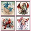 4 PCS Animal - Full Embroidery 3 Strands 11CT Stamped Cross Stitch - 40*40CM