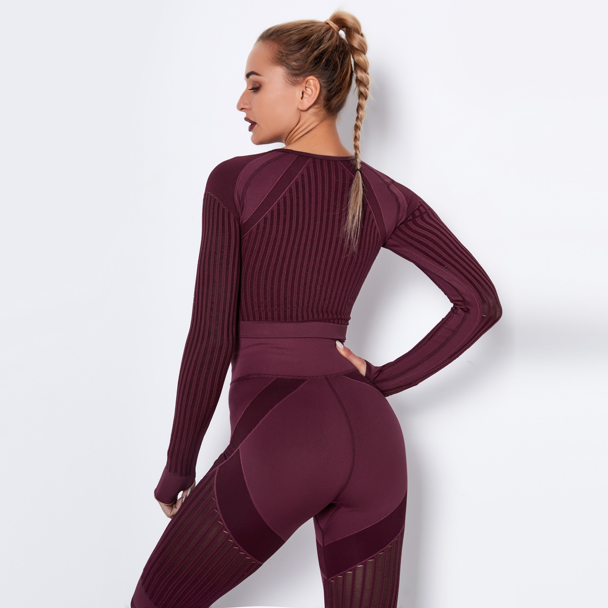 Hergymclothing long sleeve crop top workout shirt