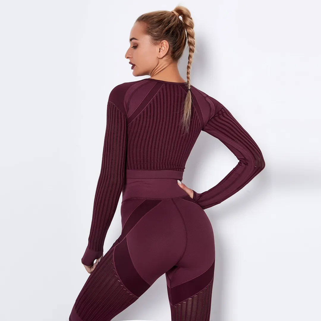 Hergymclothing long sleeve crop top workout shirt